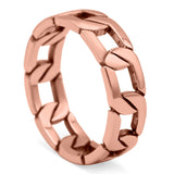 Link Chain Band Oxidized Ring Solid 925 Sterling Silver Thumb Ring (6mm)