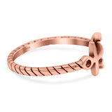 Anchor Band Oxidized Ring Solid 925 Sterling Silver Thumb Ring (8mm)