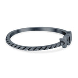 You Band Oxidized Ring Solid 925 Sterling Silver Thumb Ring (3.5mm)
