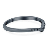 V Dot Band Oxidized Ring Solid 925 Sterling Silver Thumb Ring (7mm)