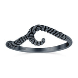 Silver Band Oxidized Ring Solid 925 Sterling Silver Knot Thumb Ring (6.5mm)