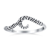 Silver Band Oxidized Ring Solid 925 Sterling Silver Knot Thumb Ring (6.5mm)