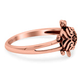 Turtle Band Oxidized Ring Solid 925 Sterling Silver Thumb Ring (12mm)