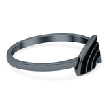 Rainbow Band Oxidized Ring Solid 925 Sterling Silver Thumb Ring (6mm)