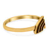 Rainbow Band Oxidized Ring Solid 925 Sterling Silver Thumb Ring (6mm)