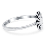 Sun Ring Oxidized Band Solid 925 Sterling Silver Thumb Ring (10mm)