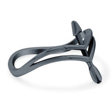 Arrow Band Oxidized Ring Solid 925 Sterling Silver Thumb Ring (14mm)