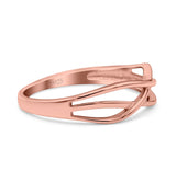 Celtic Infinity CrissCross Ring Rhodium Plated Band Solid 925 Sterling Silver Thumb Ring (6mm)