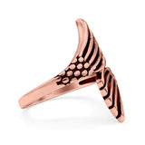 Mermaid Tails Ring Oxidized Band Solid 925 Sterling Silver Thumb Ring (23mm)
