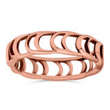 Crescent Moon Oxidized Ring Band Solid 925 Sterling Silver Thumb Ring (5mm)