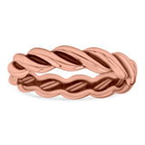 Rope Ring Oxidized Band Solid 925 Sterling Silver Thumb Ring (4mm)