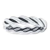 Rope Ring Oxidized Band Solid 925 Sterling Silver Thumb Ring (4mm)