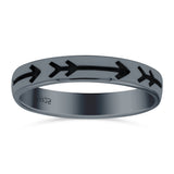 Arrow Ring Oxidized Band Solid 925 Sterling Silver Thumb Ring (3.5mm))