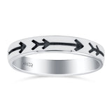 Arrow Ring Oxidized Band Solid 925 Sterling Silver Thumb Ring (3.5mm))
