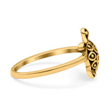 Turtle Ring Oxidized Band Solid 925 Sterling Silver Thumb Ring (12mm)