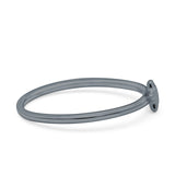 Star Ring Oxidized Band Solid 925 Sterling Silver Thumb Ring (5mm)