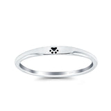 Paw Print Ring Oxidized Band Solid 925 Sterling Silver Thumb Ring (2.2mm)