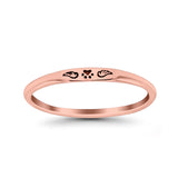 Paw Print & Wings Ring Oxidized Band Solid 925 Sterling Silver Thumb Ring (2.2mm)