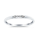 Infinity Wings Ring Oxidized Band Solid 925 Sterling Silver Thumb Ring (2.2mm)