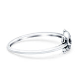 Skull & Crossbones Ring Oxidized Band Solid 925 Sterling Silver Thumb Ring (6.2mm)
