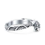 Dragon Ring Oxidized Band Solid 925 Sterling Silver Thumb Ring (7.3mm)