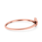 Heart Band Oxidized Ring Solid 925 Sterling Silver (5mm)