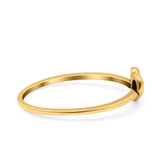 Heart Band Oxidized Ring Solid 925 Sterling Silver (5mm)