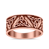 Petite Dainty Celtic Band Oxidized Ring Solid 925 Sterling Silver (7.8mm)