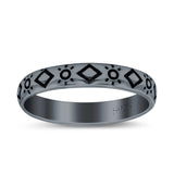 Sun Ring Oxidized Band Solid 925 Sterling Silver Thumb Ring (3mm)