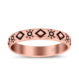 Sun Ring Oxidized Band Solid 925 Sterling Silver Thumb Ring (3mm)