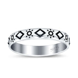 Sun Ring Oxidized Band Solid 925 Sterling Silver Thumb Ring (3mm)