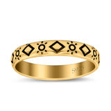 Sun Ring Oxidized Band Solid 925 Sterling Silver Thumb Ring (3mm)