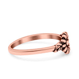 Daisy Band Oxidized Ring Solid 925 Sterling Silver (7mm)