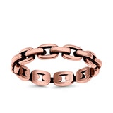 Chain Link Ring Oxidized Band Solid 925 Sterling Silver Thumb Ring (4mm)