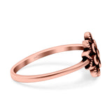Mandala Ring Oxidized Band Solid 925 Sterling Silver Thumb Ring (10mm)