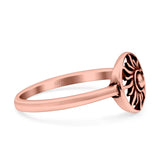 Sun Ring Oxidized Band Solid 925 Sterling Silver Thumb Ring (8mm)