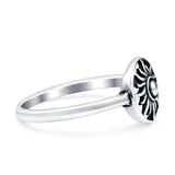 Sun Ring Oxidized Band Solid 925 Sterling Silver Thumb Ring (8mm)