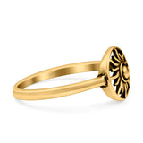 Sun Ring Oxidized Band Solid 925 Sterling Silver Thumb Ring (8mm)