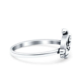 Alligator Ring Oxidized Band Solid 925 Sterling Silver Thumb Ring (10mm)