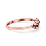 Leaves Ring Oxidized Band Solid 925 Sterling Silver Thumb Ring (6.5mm)