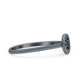 Sun Band Oxidized Solid 925 Sterling Silver Thumb Ring (7mm)