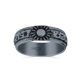 Classic Sun Trending Oxidized Band Thumb Ring (5.8mm)