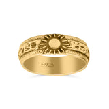 Classic Sun Trending Oxidized Band Thumb Ring (5.8mm)