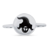 Ghost Ring Oxidized Band Solid 925 Sterling Silver Thumb Ring (10mm)