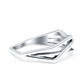 Geometric Ring Oxidized Band Solid 925 Sterling Silver Thumb Ring (5.4mm)