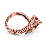 Cobra Snake Ring Oxidized Band Solid 925 Sterling Silver Thumb Ring (15.6mm)