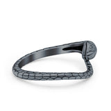Snake Ring Oxidized Band Solid 925 Sterling Silver Thumb Ring (8mm)