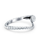 Snake Ring Oxidized Band Solid 925 Sterling Silver Thumb Ring (8mm)