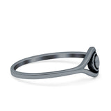 Eye Ring Oxidized Band Solid 925 Sterling Silver Thumb Ring (7mm)
