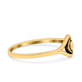 Eye Ring Oxidized Band Solid 925 Sterling Silver Thumb Ring (7mm)